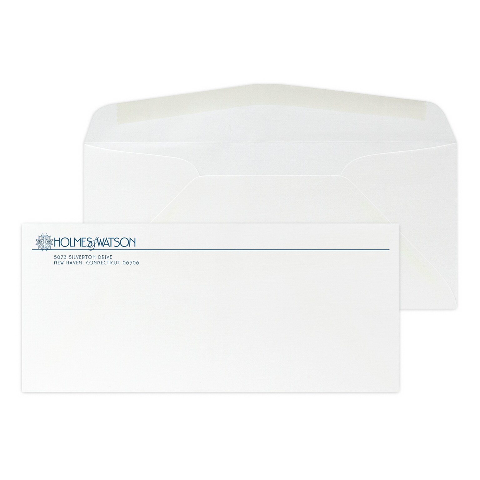 Custom #10 Stationery Envelopes, 4 1/8 x 9 1/2, 24# CLASSIC® LINEN Solar White, 1 Custom Flat Ink, 250 / Pack
