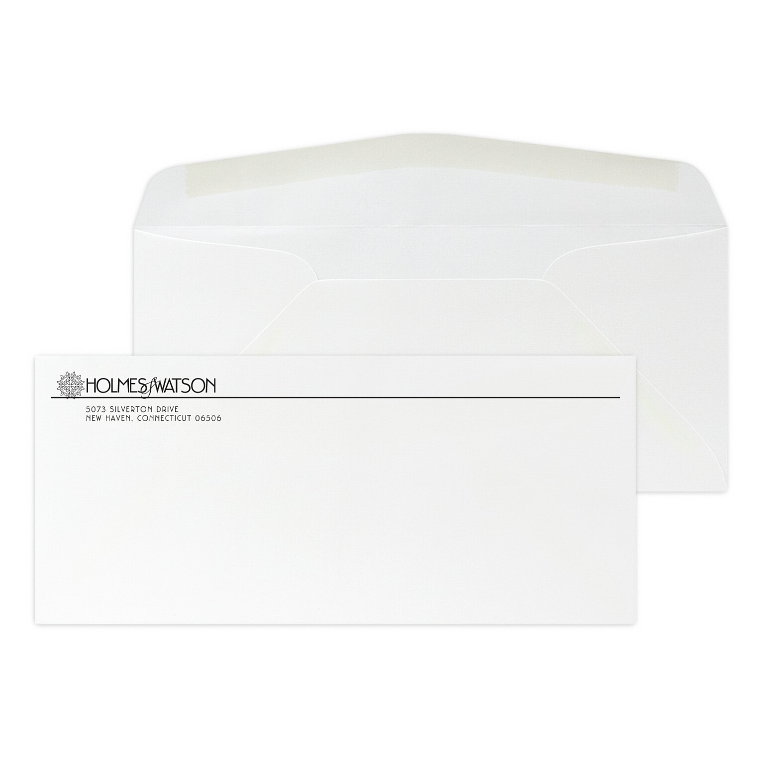 Custom #10 Stationery Envelopes, 4 1/8 x 9 1/2, 24# CLASSIC® LINEN Solar White, 1 Standard Flat Ink, 250 / Pack