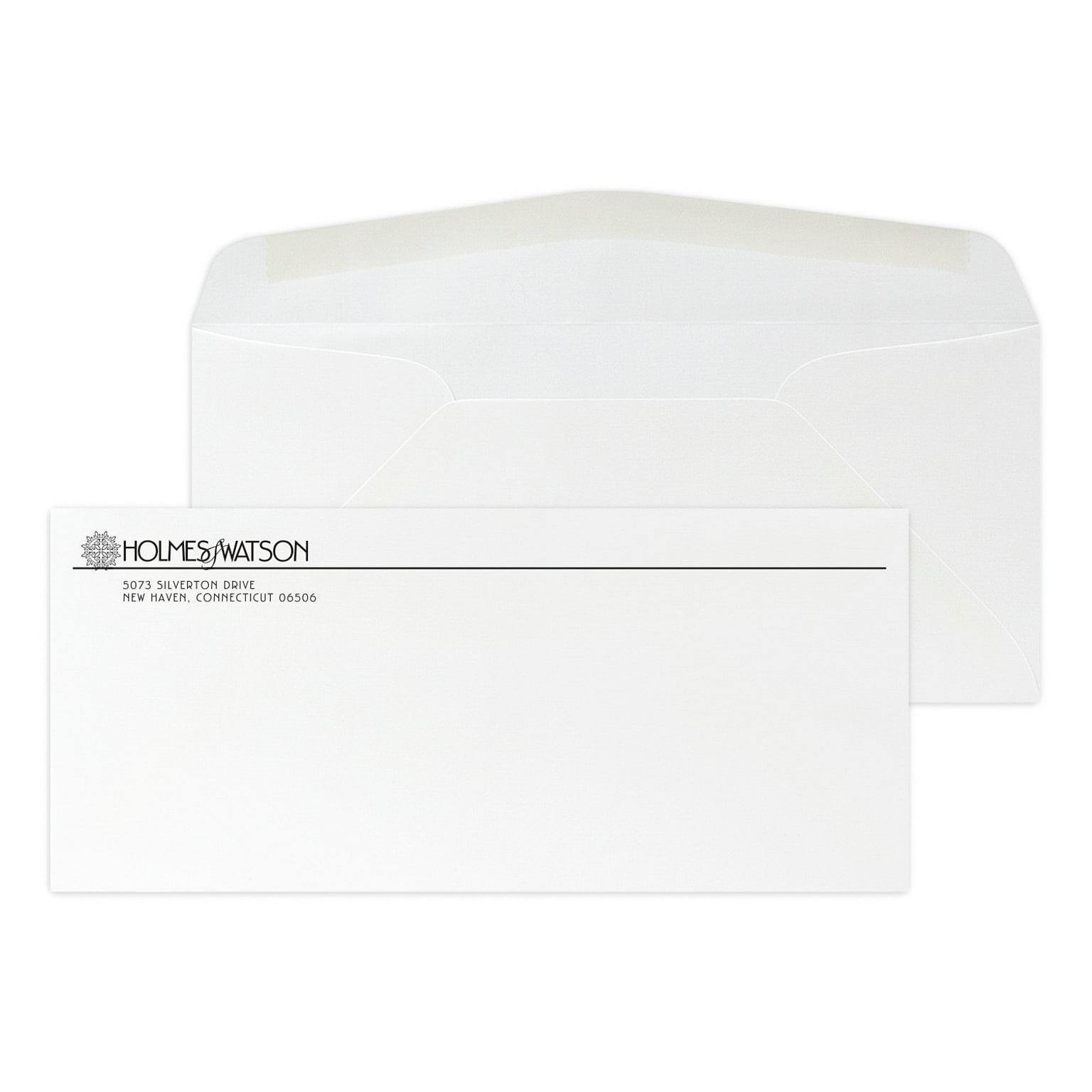 Custom #10 Stationery Envelopes, 4 1/4 x 9 1/2, 24# CLASSIC® LINEN Solar White, 1 Standard Flat Ink, 250 / Pack