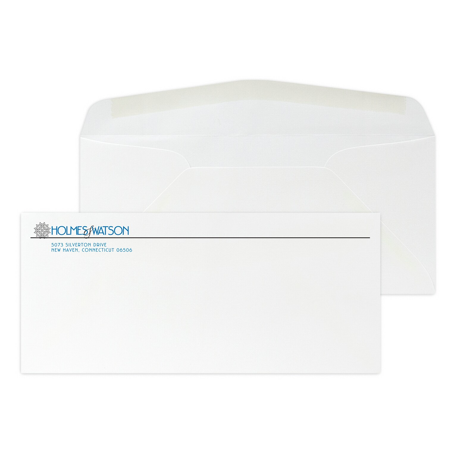 Custom #10 Stationery Envelopes, 4 1/8 x 9 1/2, 24# CLASSIC® LINEN Solar White, 2 Standard Flat Inks, 250 / Pack
