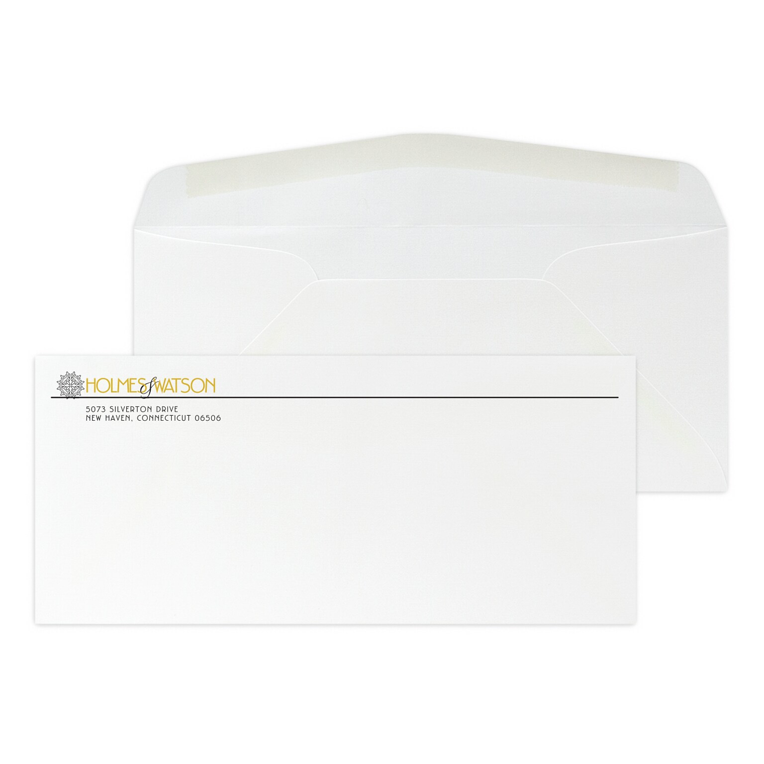Custom #10 Stationery Envelopes, 4 1/8 x 9 1/2, 24# CLASSIC® LINEN Solar White, 1 Standard and 1 Custom Flat Inks, 250 / Pack