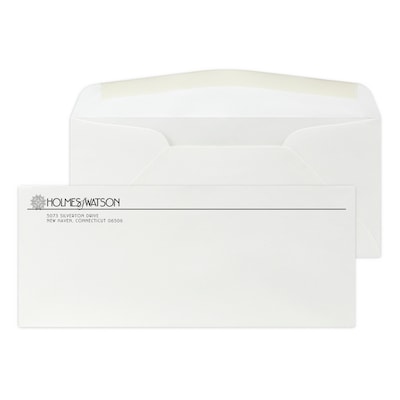 Custom #10 Stationery Envelopes, 4 1/4 x 9 1/2, 24# ENVIRONMENT® White Recycled, 1 Standard Flat I