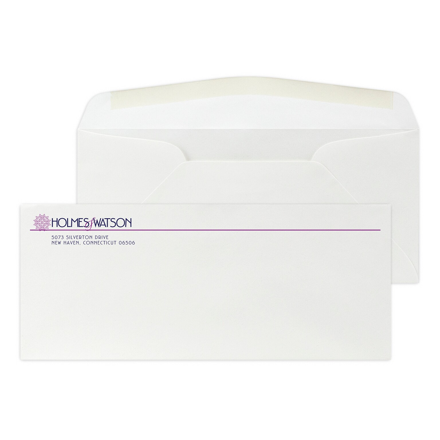 Custom #10 Stationery Envelopes, 4 1/8 x 9 1/2, 24# ENVIRONMENT® White Recycled, 2 Custom Flat Inks, 250 / Pack