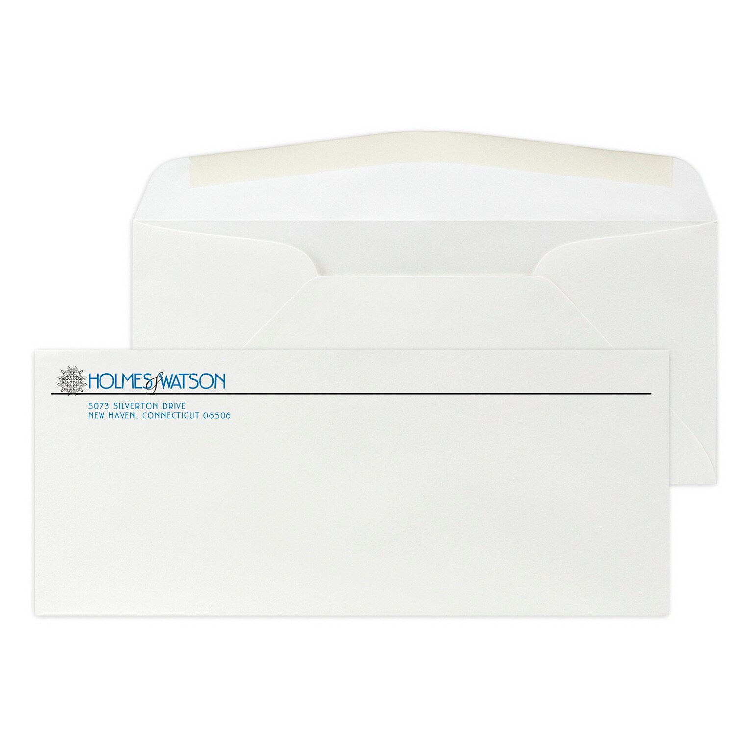 Custom #10 Stationery Envelopes, 4 1/8 x 9 1/2, 24# ENVIRONMENT® White Recycled, 2 Standard Flat Inks, 250 / Pack