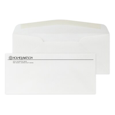 Custom #10 Stationery Envelopes, 4 1/4 x 9 1/2, 24# ENVIRONMENT® Ultra Bright White Recycled, 1 St