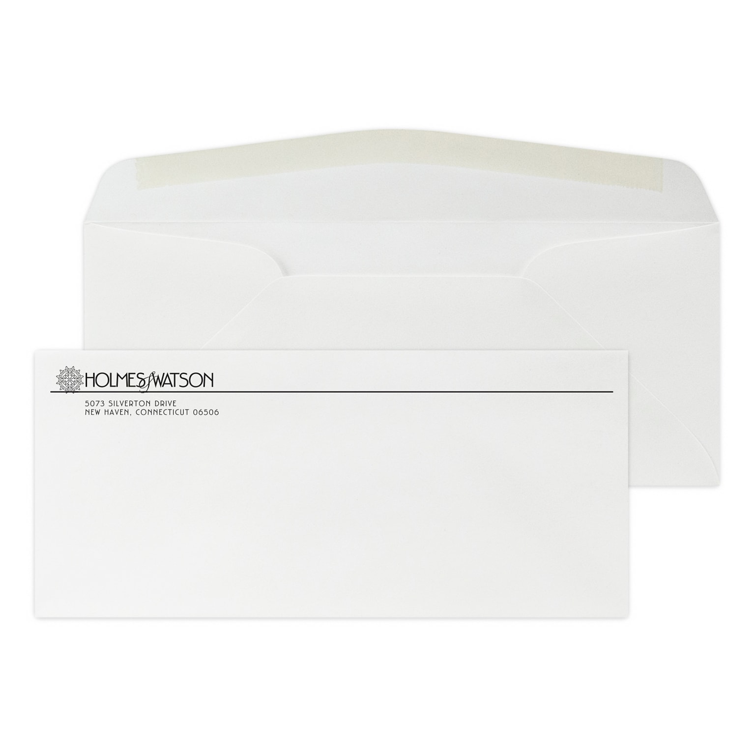 Custom #10 Stationery Envelopes, 4 1/4 x 9 1/2, 24# ENVIRONMENT® Ultra Bright White Recycled, 1 Standard Flat Ink, 250 / Pack