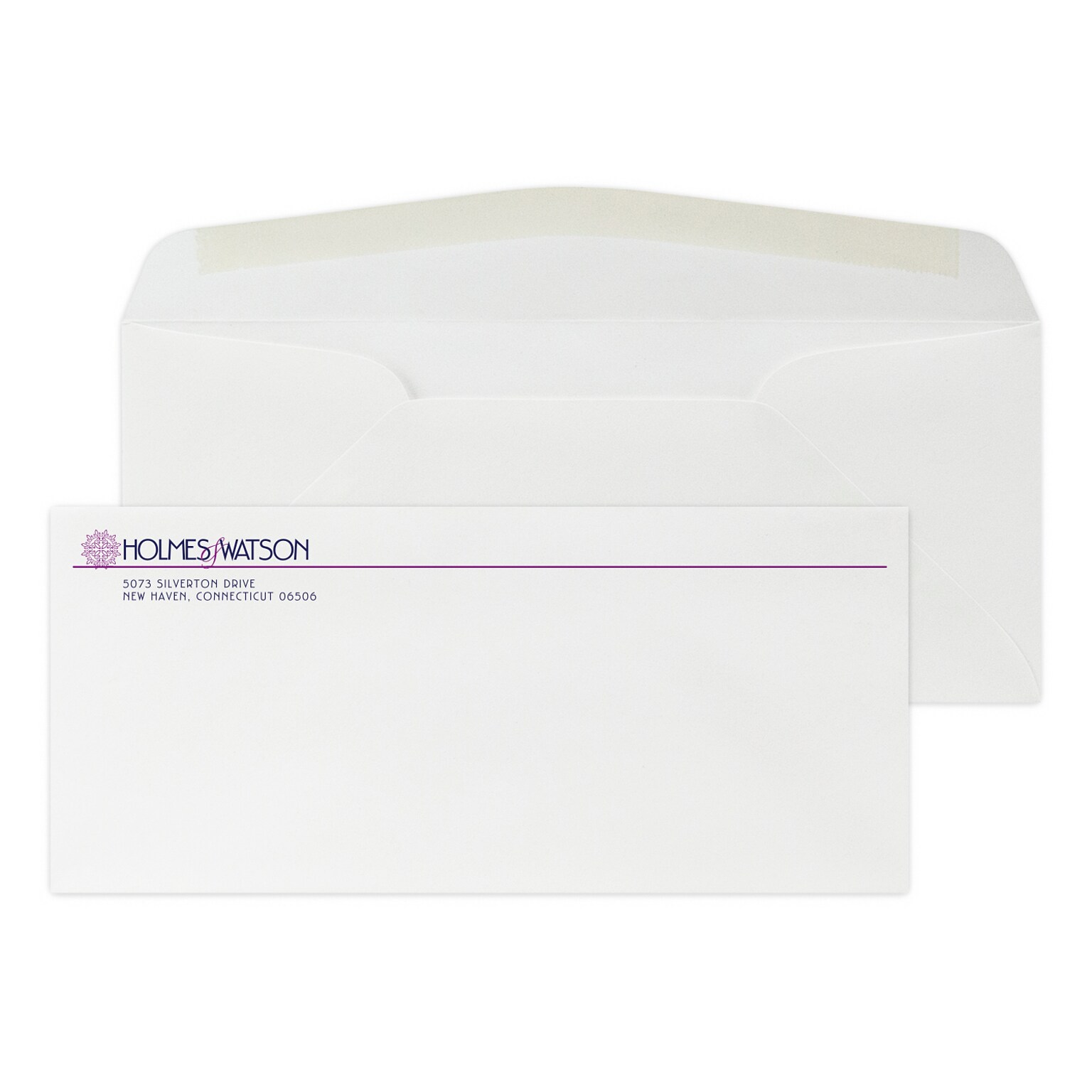 Custom #10 Stationery Envelopes, 4 1/4 x 9 1/2, 24# ENVIRONMENT® Ultra Bright White Recycled, 2 Custom Flat Inks, 250 / Pack