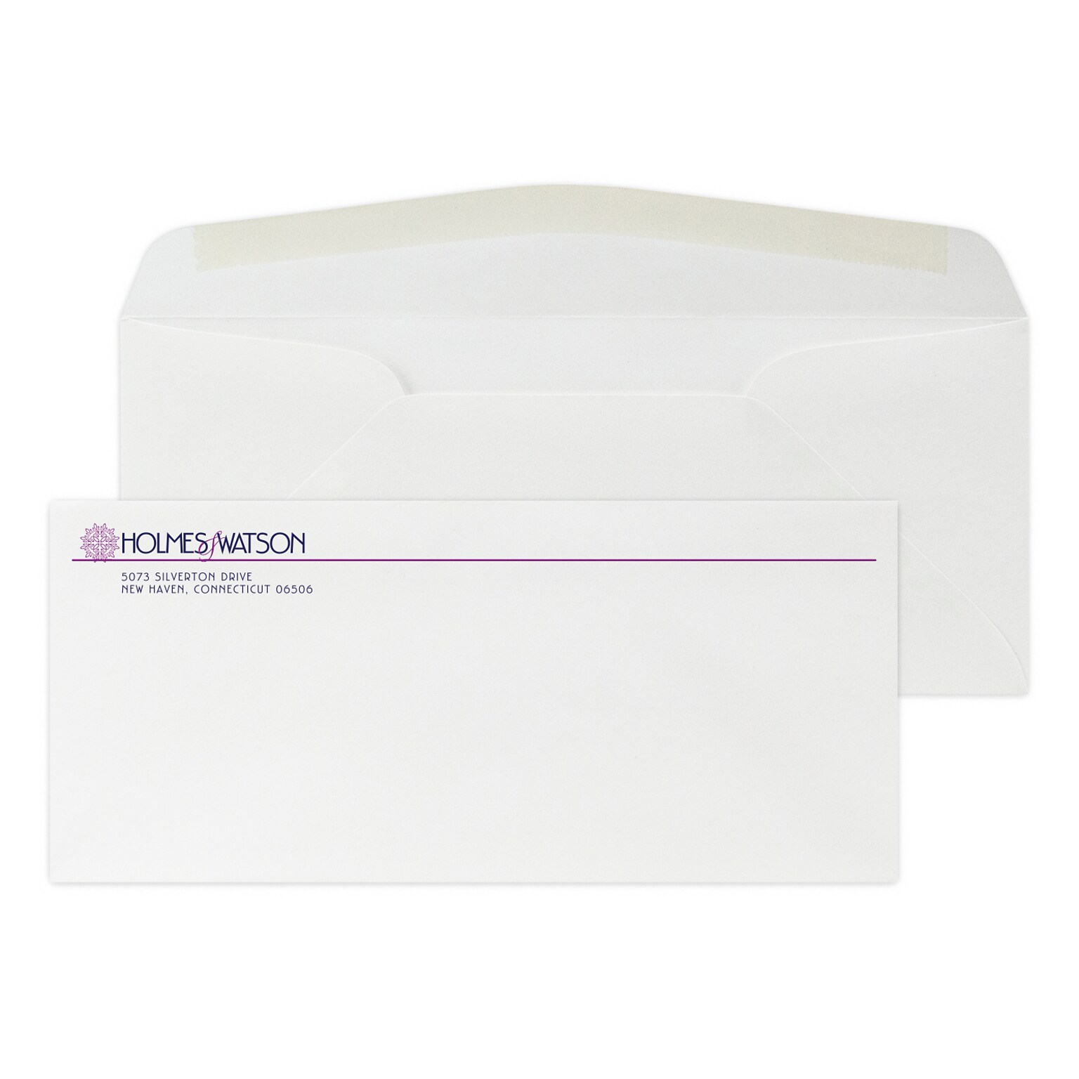 Custom #10 Stationery Envelopes, 4 1/8 x 9 1/2, 24# ENVIRONMENT® Ultra Bright White Recycled, 2 Custom Flat Inks, 250 / Pack