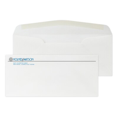 Custom #10 Stationery Envelopes, 4 1/4 x 9 1/2, 24# ENVIRONMENT® Ultra Bright White Recycled, 2 St