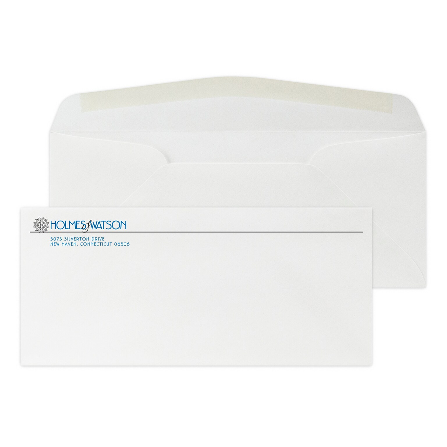 Custom #10 Stationery Envelopes, 4 1/8 x 9 1/2, 24# ENVIRONMENT® Ultra Bright White Recycled, 2 Standard Flat Inks, 250 / Pack