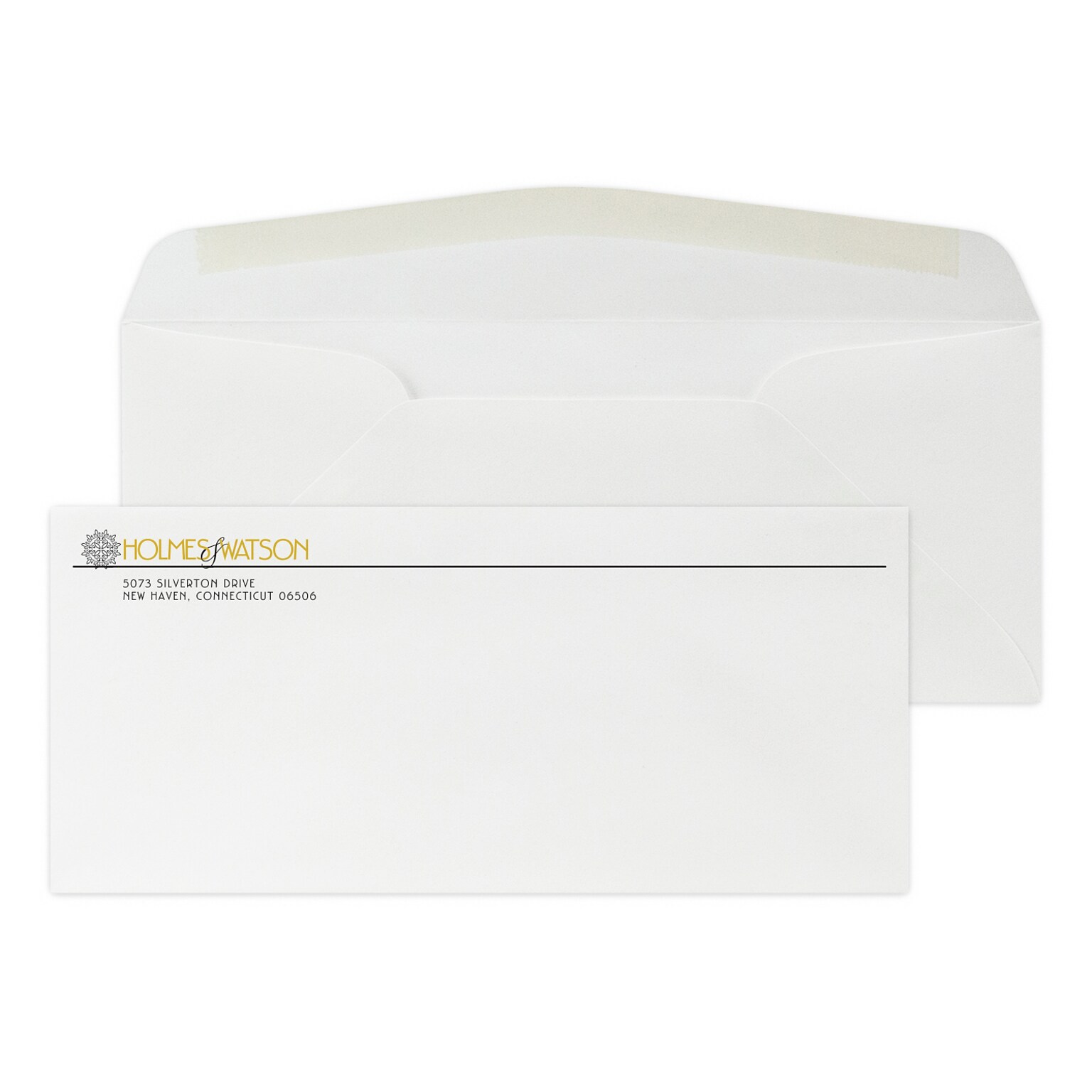 Custom #10 Stationery Env, 4 1/8x9 1/2, 24# ENVIRONMENT® Ultra Bright White Recycled, 1 Std and 1 Custom Flat Inks, 250/Pack