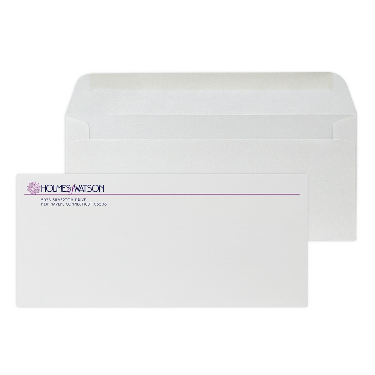 Custom #10 Stationery Envelopes, 4 1/8 x 9 1/2, 24# Gray Linen, 2 Custom Flat Inks, 250 / Pack