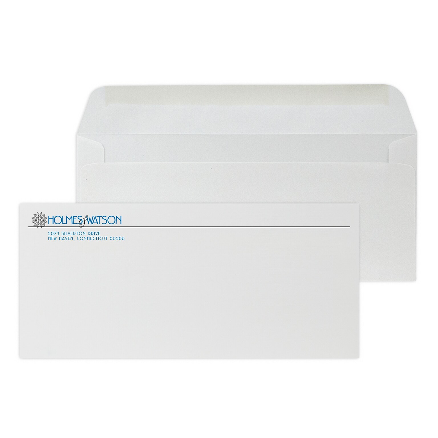 Custom #10 Stationery Envelopes, 4 1/8 x 9 1/2, 24# Gray Linen, 2 Standard Flat Inks, 250 / Pack