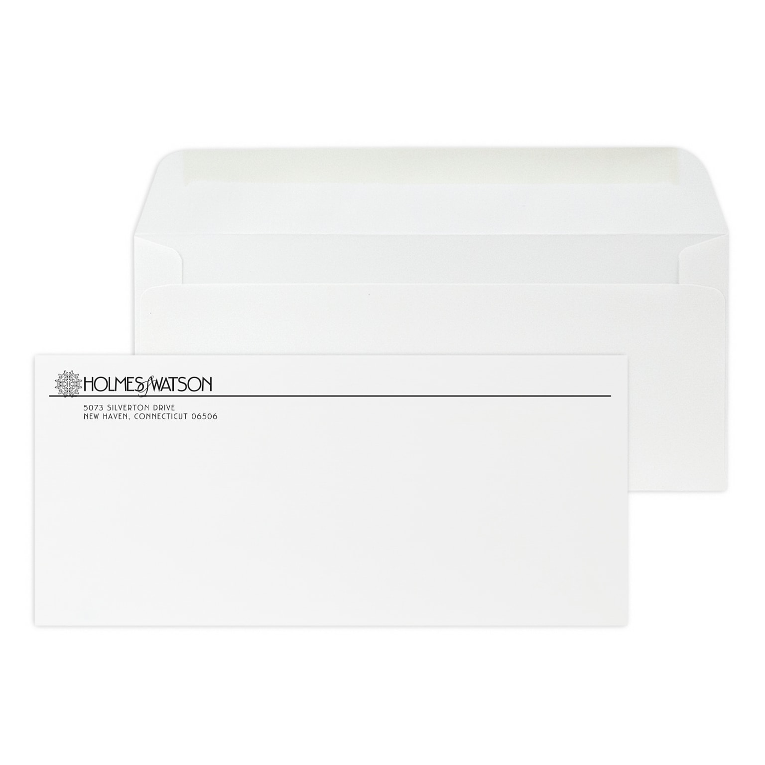 Custom #10 Stationery Envelopes, 4 1/4 x 9 1/2, 24# Bright White Linen, 1 Standard Flat Ink, 250 / Pack