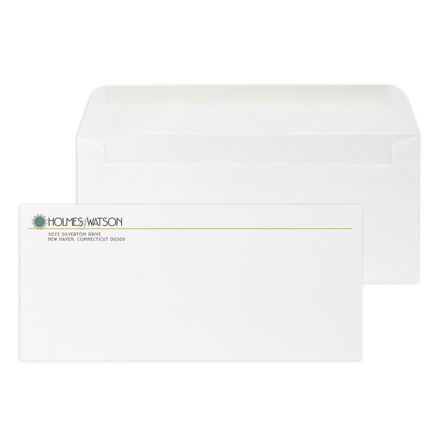 Custom Full Color #10 Stationery Envelopes, 4 1/8 x 9 1/2, 24# Bright White Linen, Flat Ink, 250 / Pack