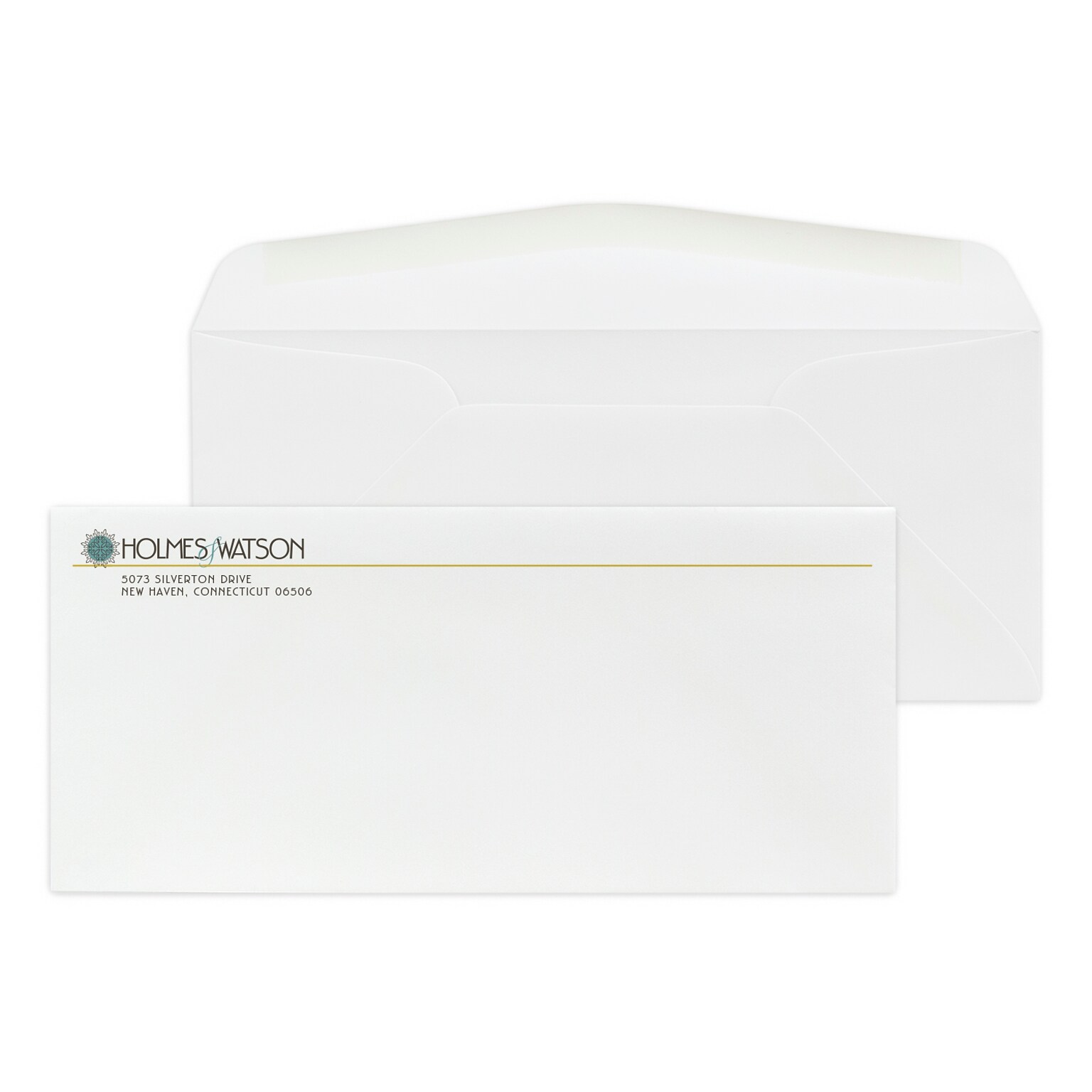 Custom Full Color #10 Stationery Envelopes, 4 1/8 x 9 1/2, 24# Strathmore Writing Bright White Wove, Flat Ink, 250 / Pack