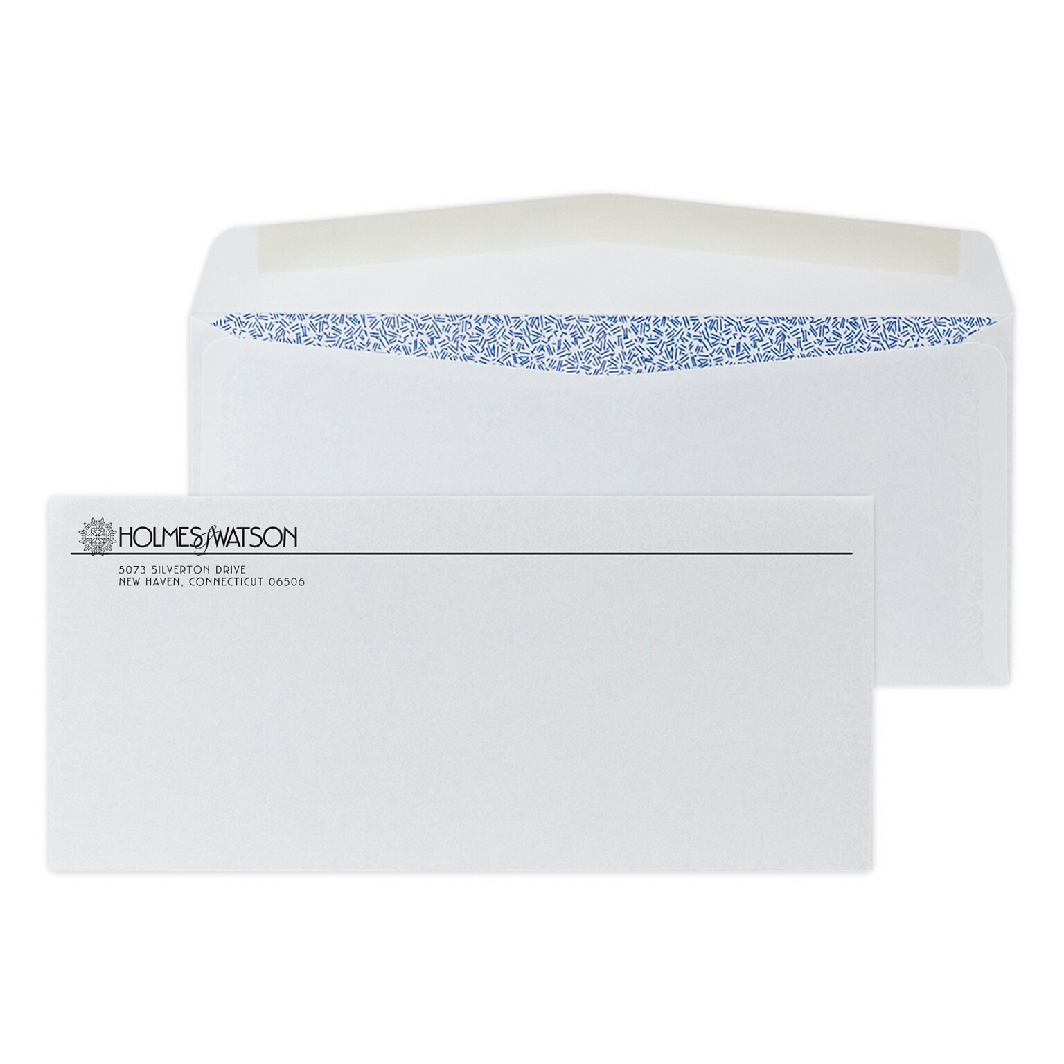 Custom #10 Standard Envelopes with Security Tint, 4 1/8 x 9 1/2, 24# White Wove, 1 Standard Ink, 250 / Pack