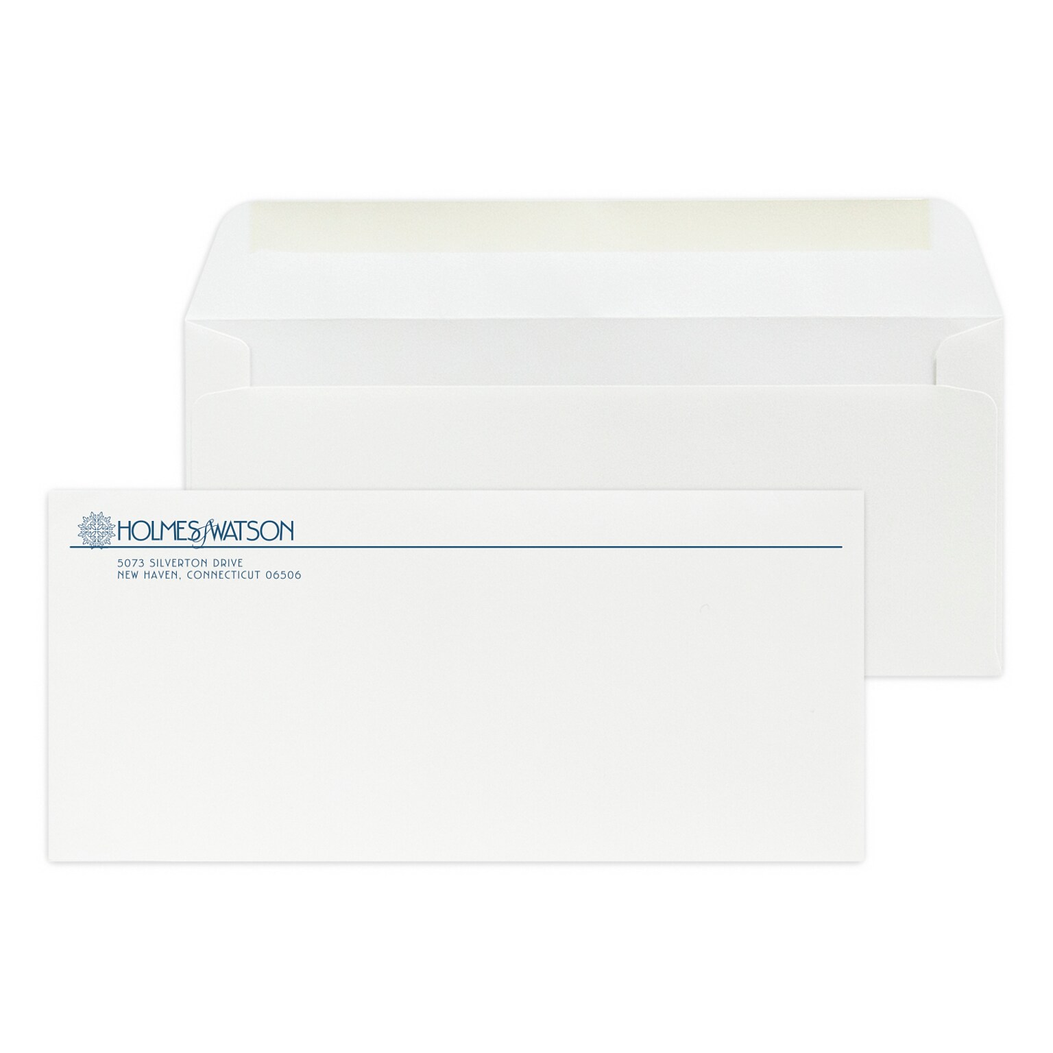Custom #10 Stationery Envelopes, 4 1/8 x 9 1/2, 70# Hi White Text, 1 Custom Flat Ink, 250 / Pack