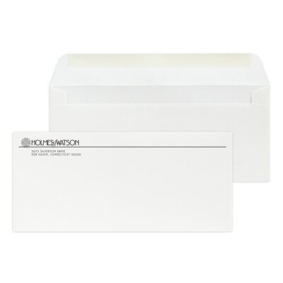 Custom #10 Stationery Envelopes, 4 1/4 x 9 1/2, 70# Hi White Text, 1 Standard Flat Ink, 250 / Pack