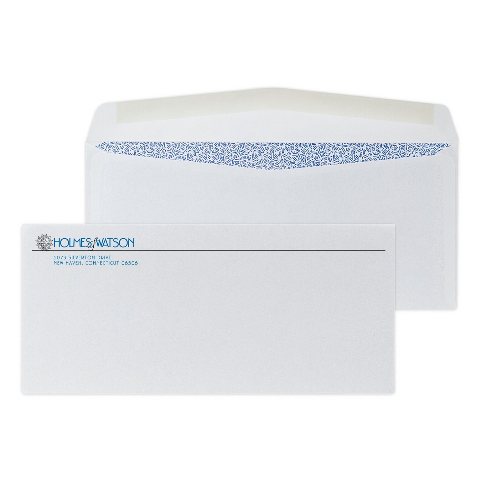 Custom #10 Standard Envelopes with Security Tint, 4 1/8 x 9 1/2, 24# White Wove, 2 Standard Inks, 250 / Pack