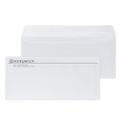 Custom #10 Peel and Seal Envelopes, 4 1/8 x 9 1/2, 24# White Wove, 1 Standard Ink, 250 / Pack