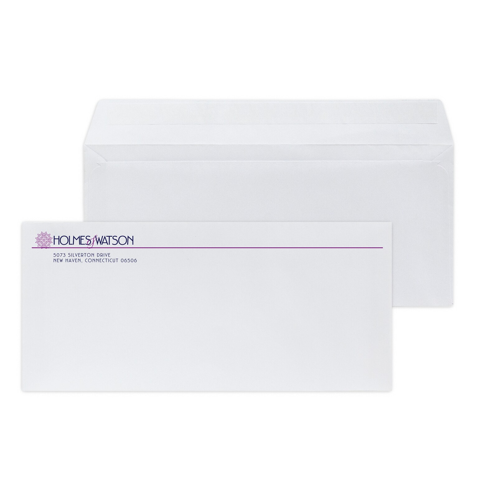Custom #10 Peel and Seal Envelopes, 4 1/8 x 9 1/2, 24# White Wove, 2 Custom Inks, 250 / Pack