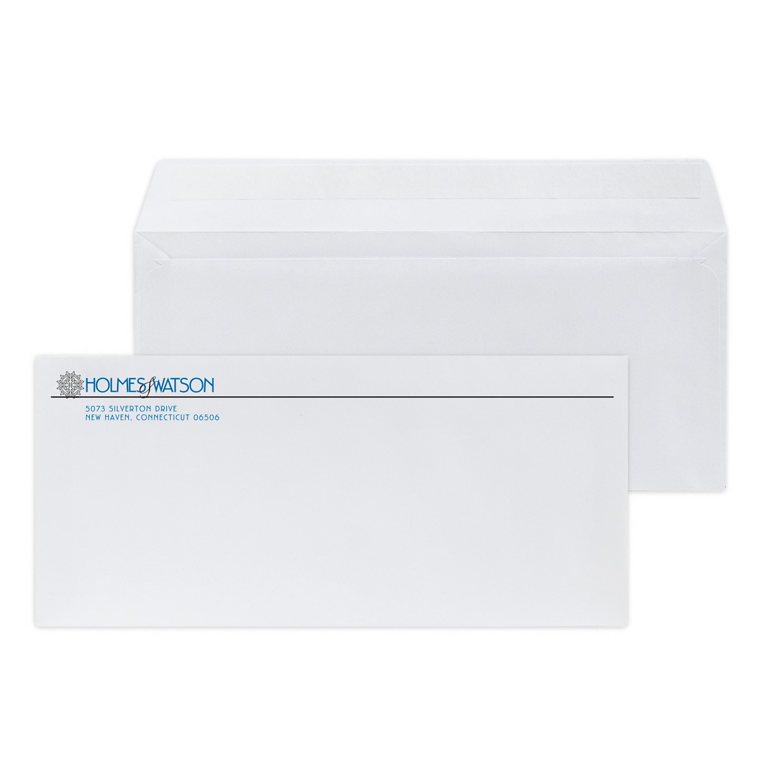 Custom #10 Peel and Seal Envelopes, 4 1/4 x 9 1/2, 24# White Wove, 2 Standard Inks, 250 / Pack