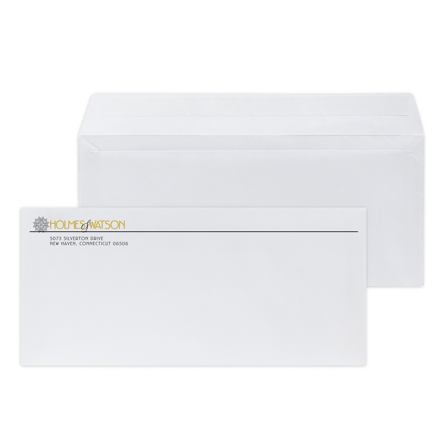 Custom #10 Peel and Seal Envelopes, 4 1/8 x 9 1/2, 24# White Wove, 1 Standard and 1 Custom Inks, 250 / Pack