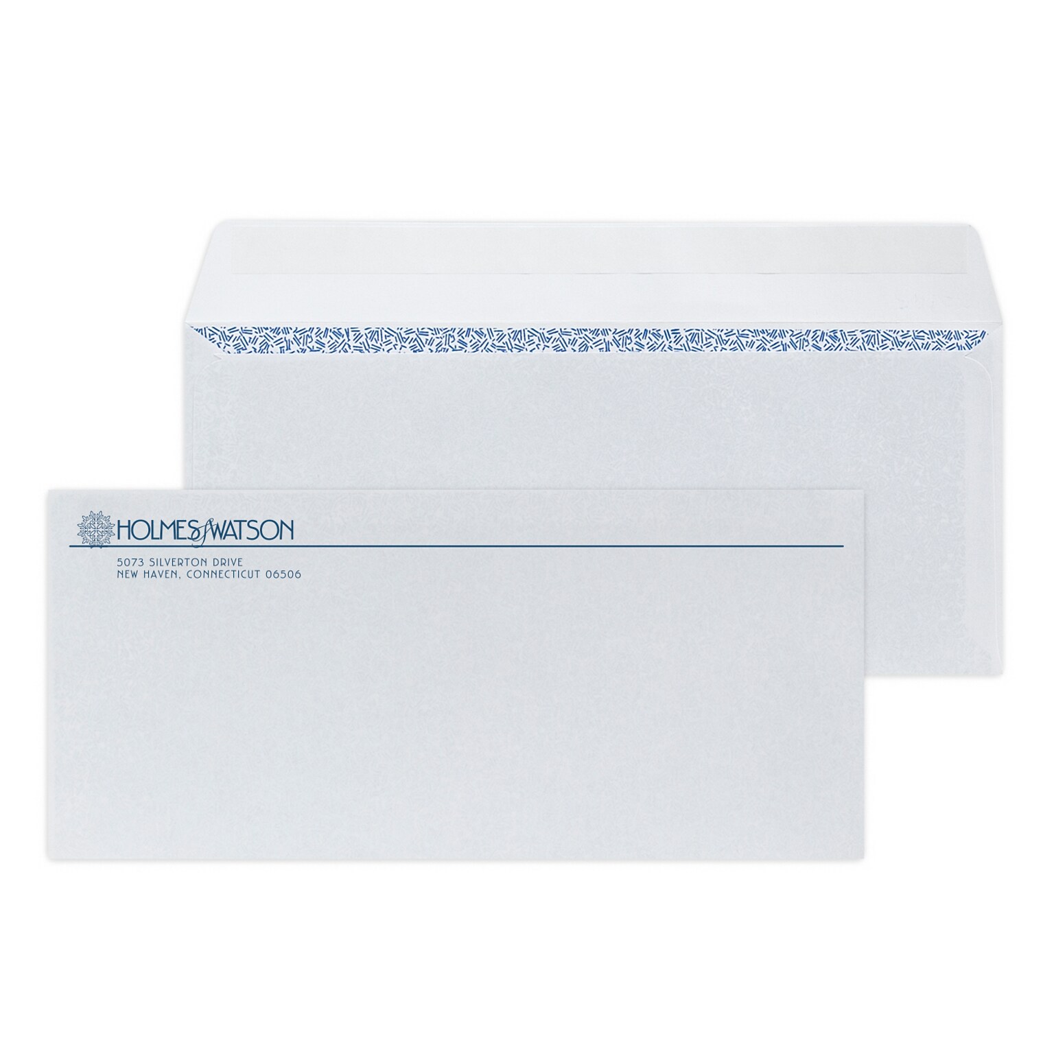 Custom #10 Peel and Seal Envelopes with Security Tint, 4 1/8 x 9 1/2, 24# White Wove, 1 Custom Ink, 250 / Pack