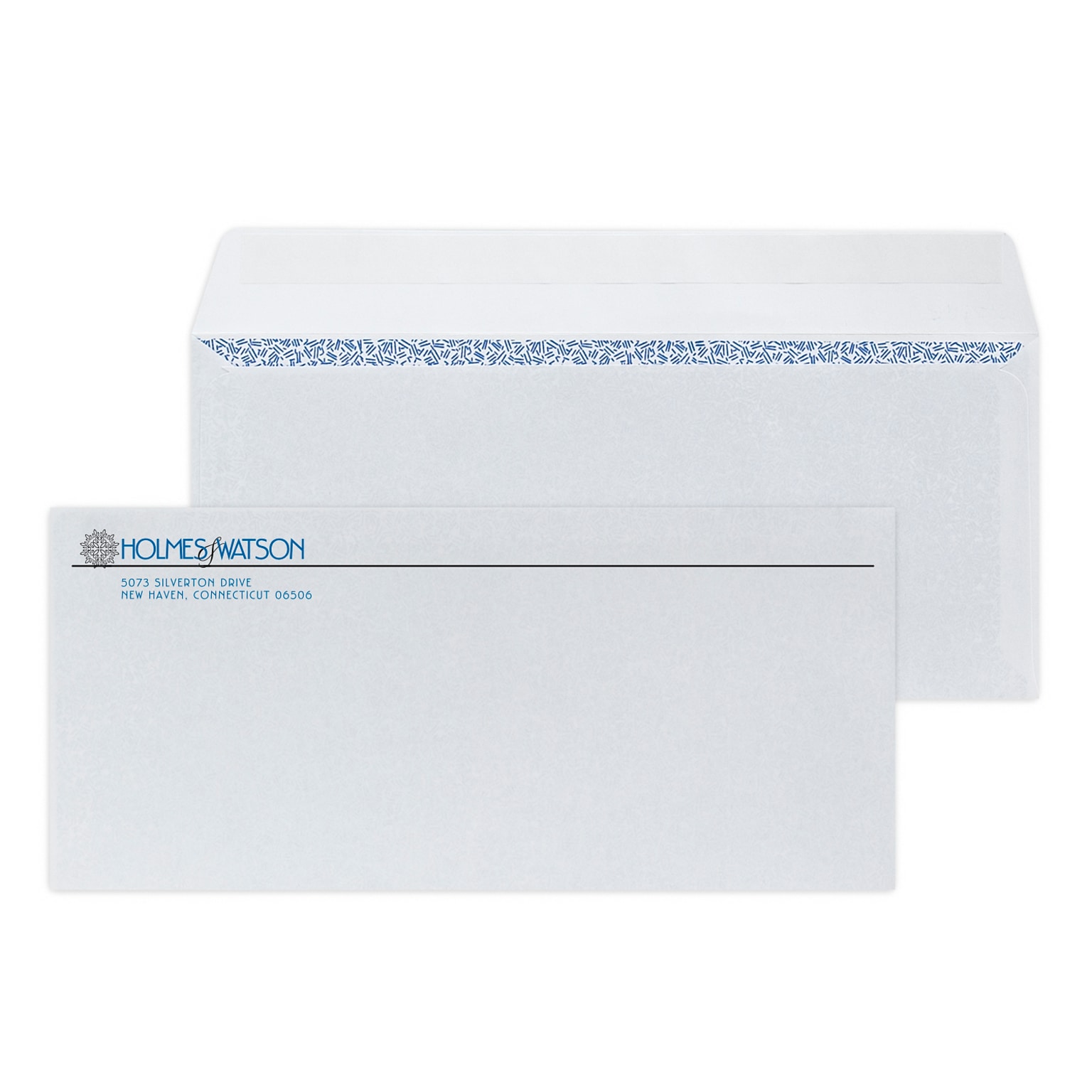 Custom #10 Peel and Seal Envelopes with Security Tint, 4 1/4 x 9 1/2, 24# White Wove, 2 Standard Inks, 250 / Pack