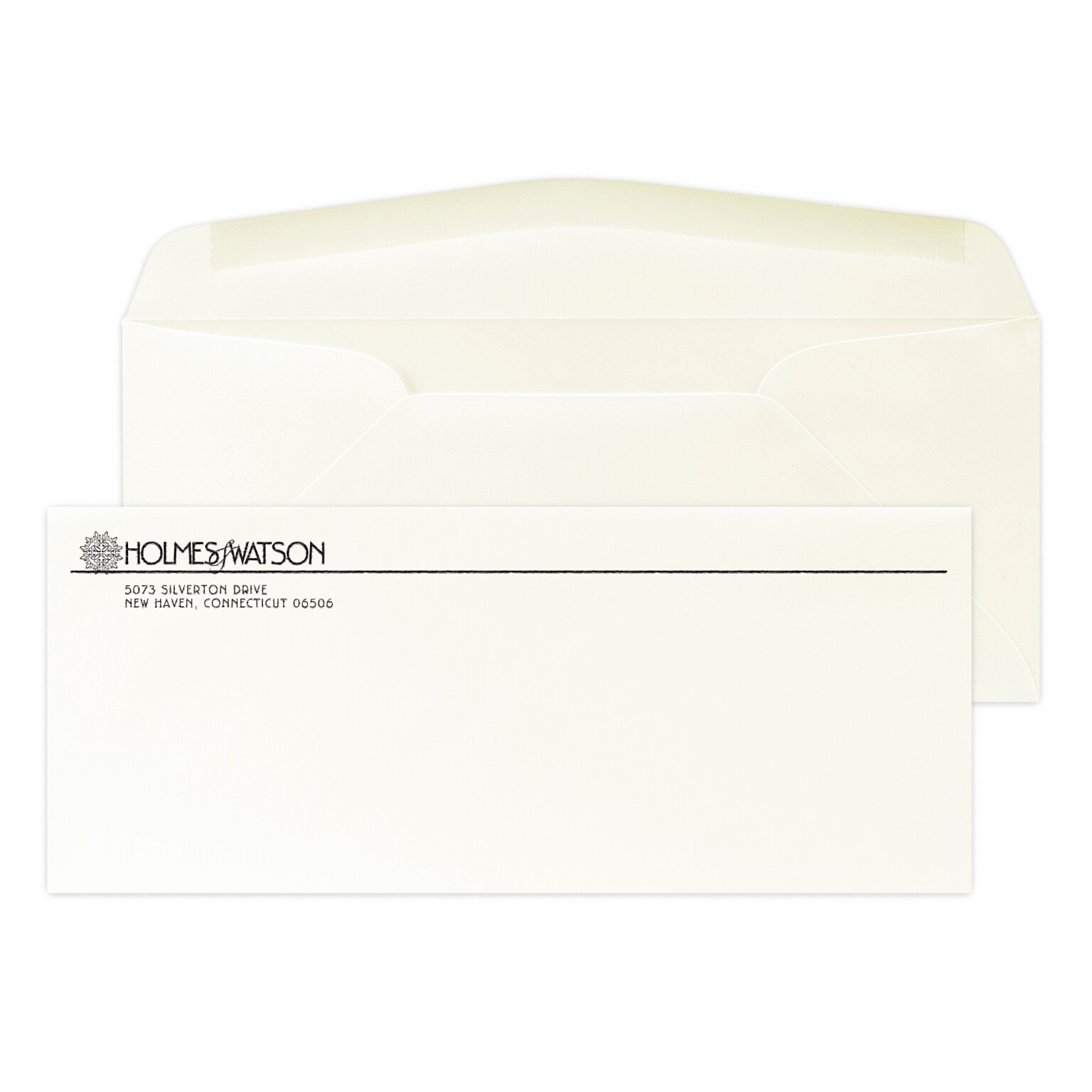 Custom #10 Stationery Envelopes, 4 1/8 x 9 1/2, 80# CLASSIC® CREST Natural White Text, 1 Standard Raised Ink, 250 / Pack