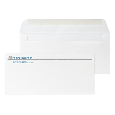 Custom #10 Stationery Envelopes, 4 1/4 x 9 1/2, 25% White Cotton Writing, 2 Standard Raised Inks,