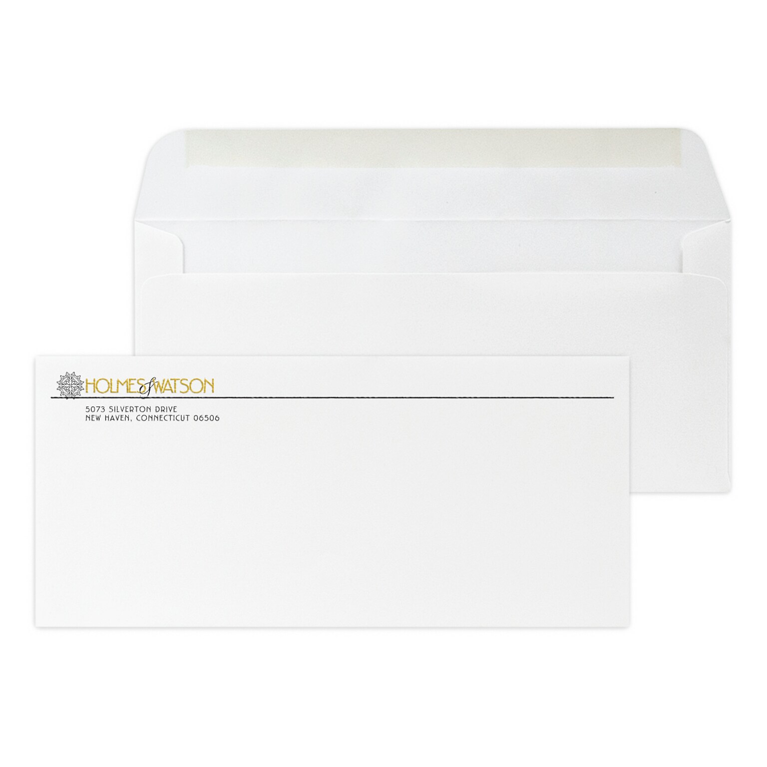 Custom #10 Stationery Envelopes, 4 1/8 x 9 1/2, 25% White Cotton Writing, 1 Standard and 1 Custom Raised Inks, 250 / Pack