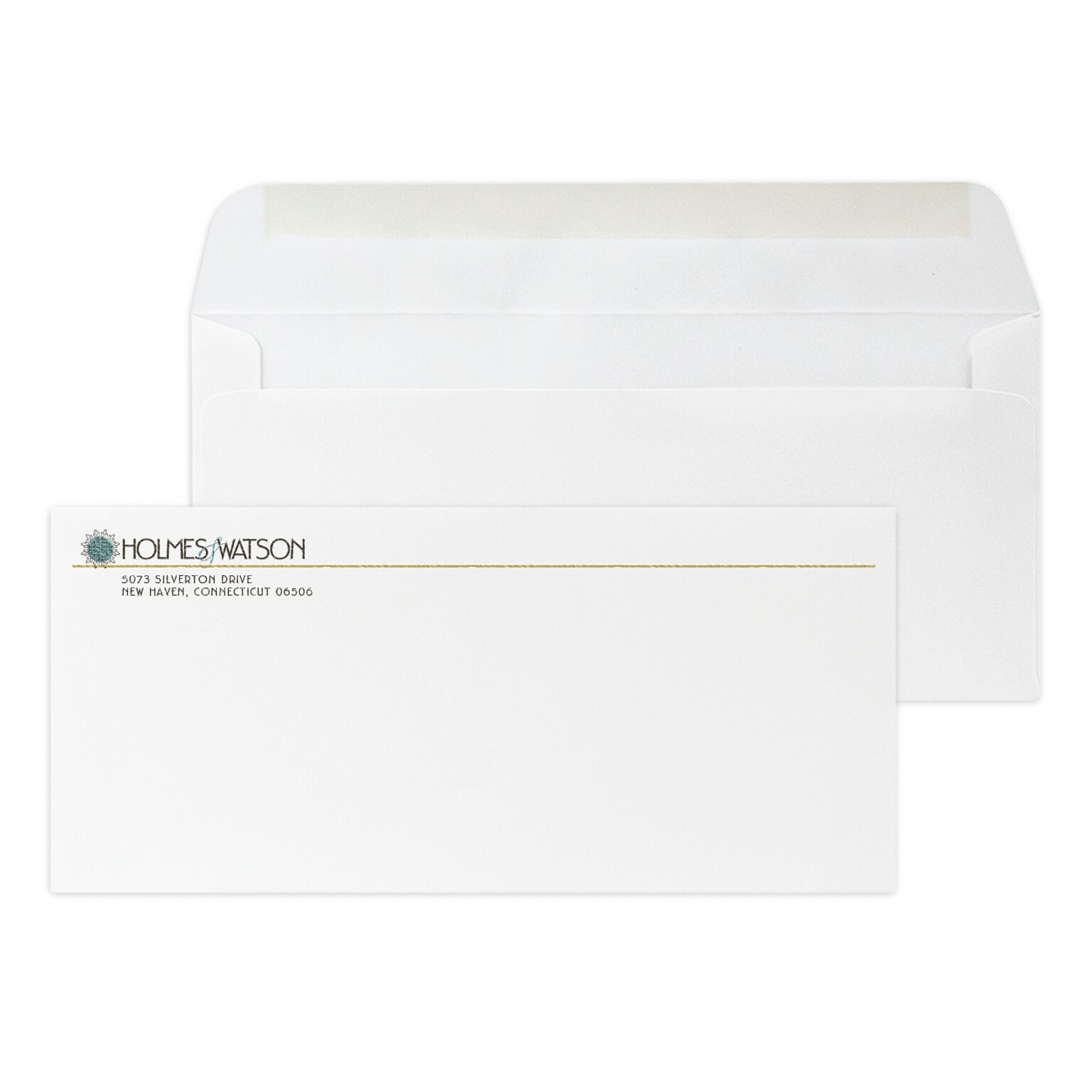 Custom Full Color #10 Stationery Envelopes, 4 1/8 x 9 1/2, 25% White Cotton Writing, Raised Ink, 250 / Pack