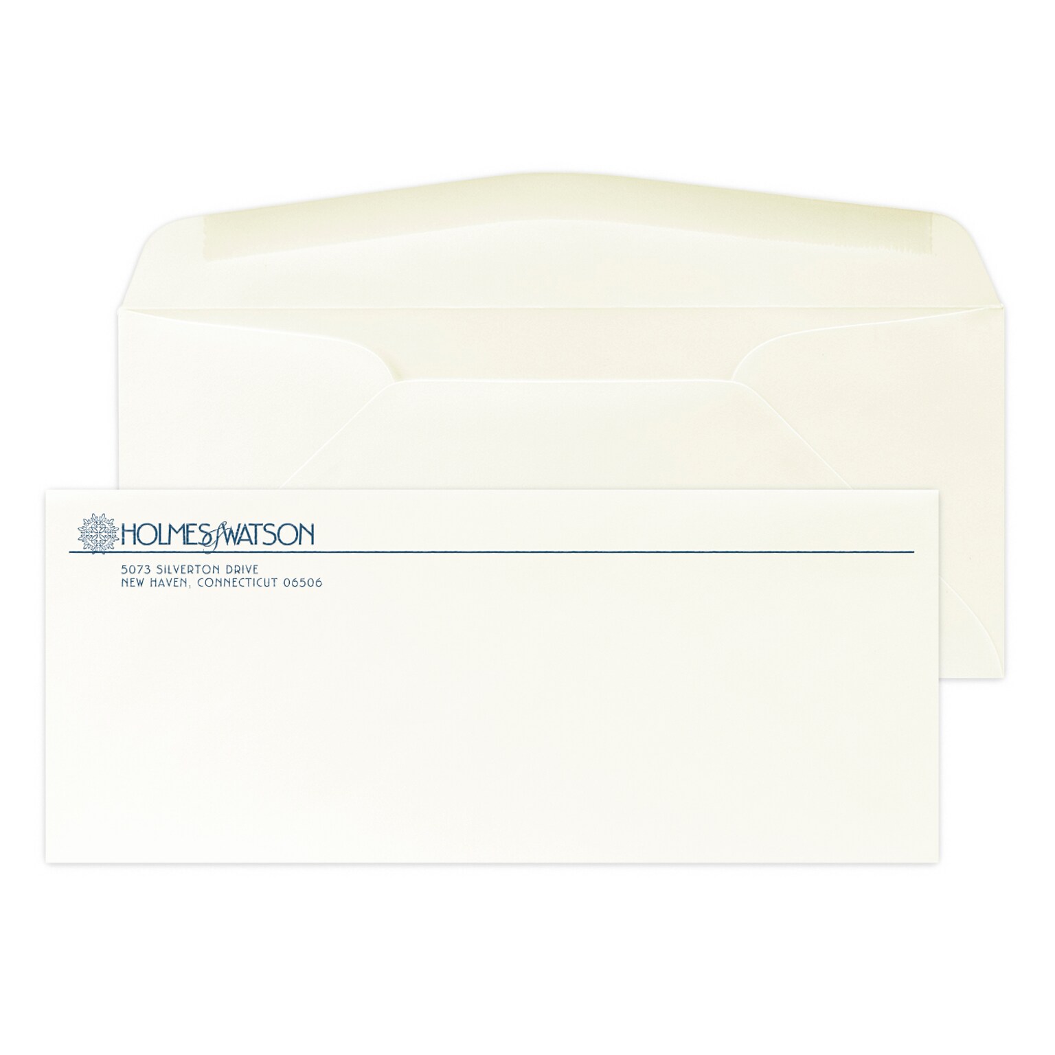 Custom #10 Stationery Envelopes, 4 1/8 x 9 1/2, 24# Ecru Smooth, 1 Custom Raised Ink, 250 / Pack