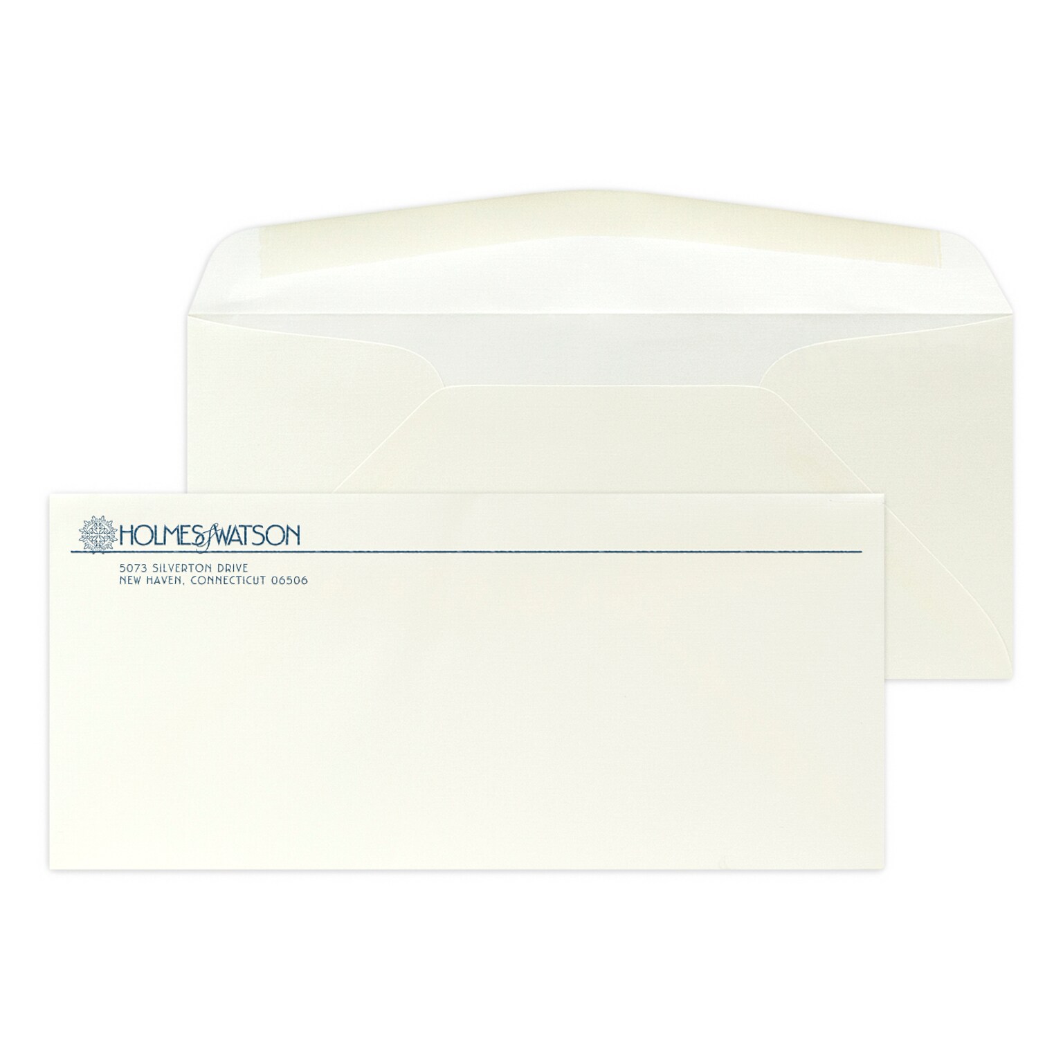 Custom #10 Stationery Envelopes, 4 1/8 x 9 1/2, 24# CLASSIC® LINEN Natural White, 1 Custom Raised Ink, 250 / Pack