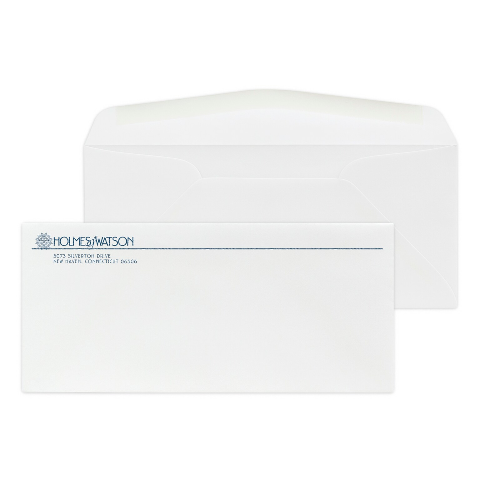 Custom #10 Stationery Envelopes, 4 1/8 x 9 1/2, 24# Strathmore Writing Bright White Wove, 1 Custom Raised Ink, 250 / Pack