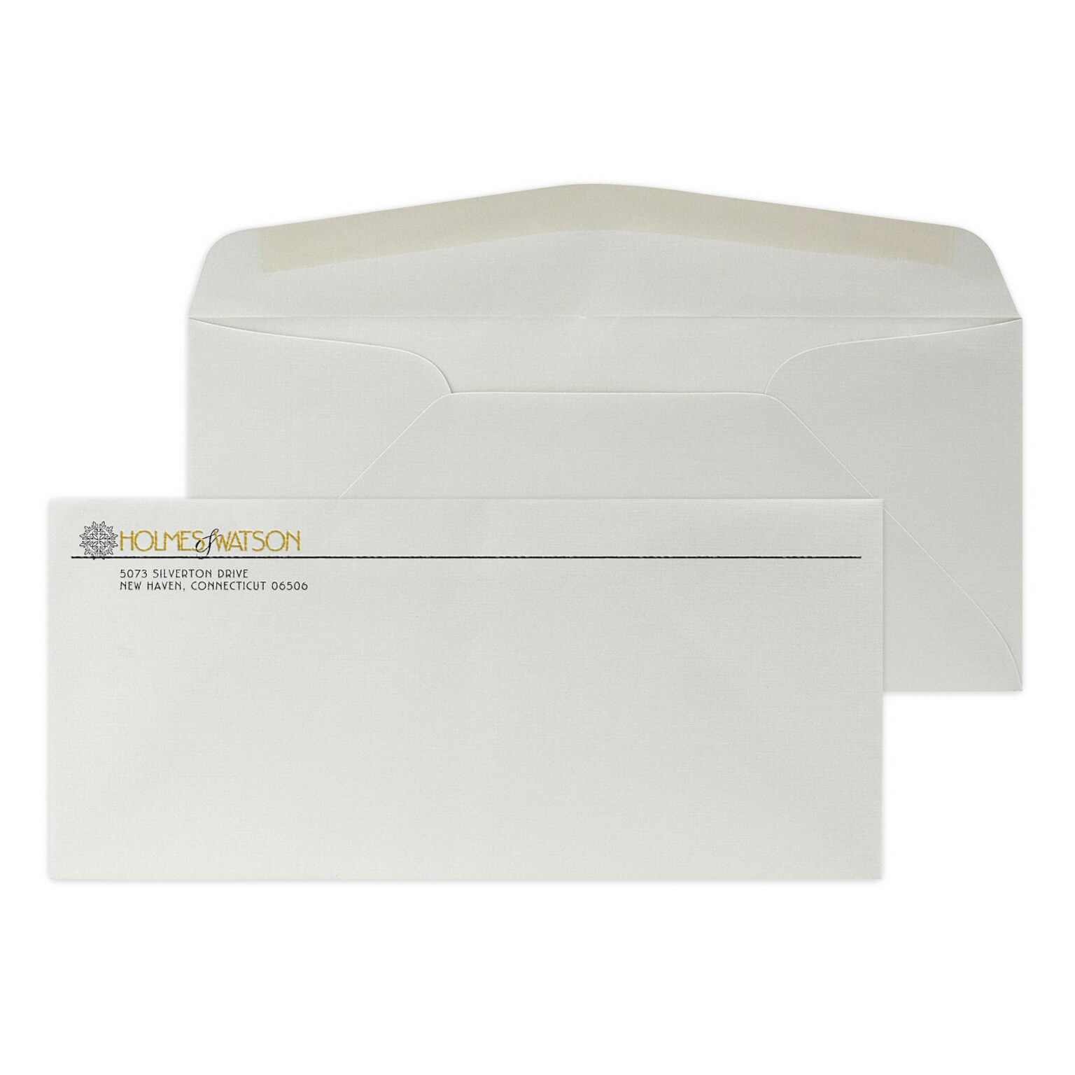 Custom #10 Stationery Envelopes, 4 1/8 x 9 1/2, 24# CLASSIC® LINEN Antique Gray, 1 Standard and 1 Custom Raised Inks, 250/Pack