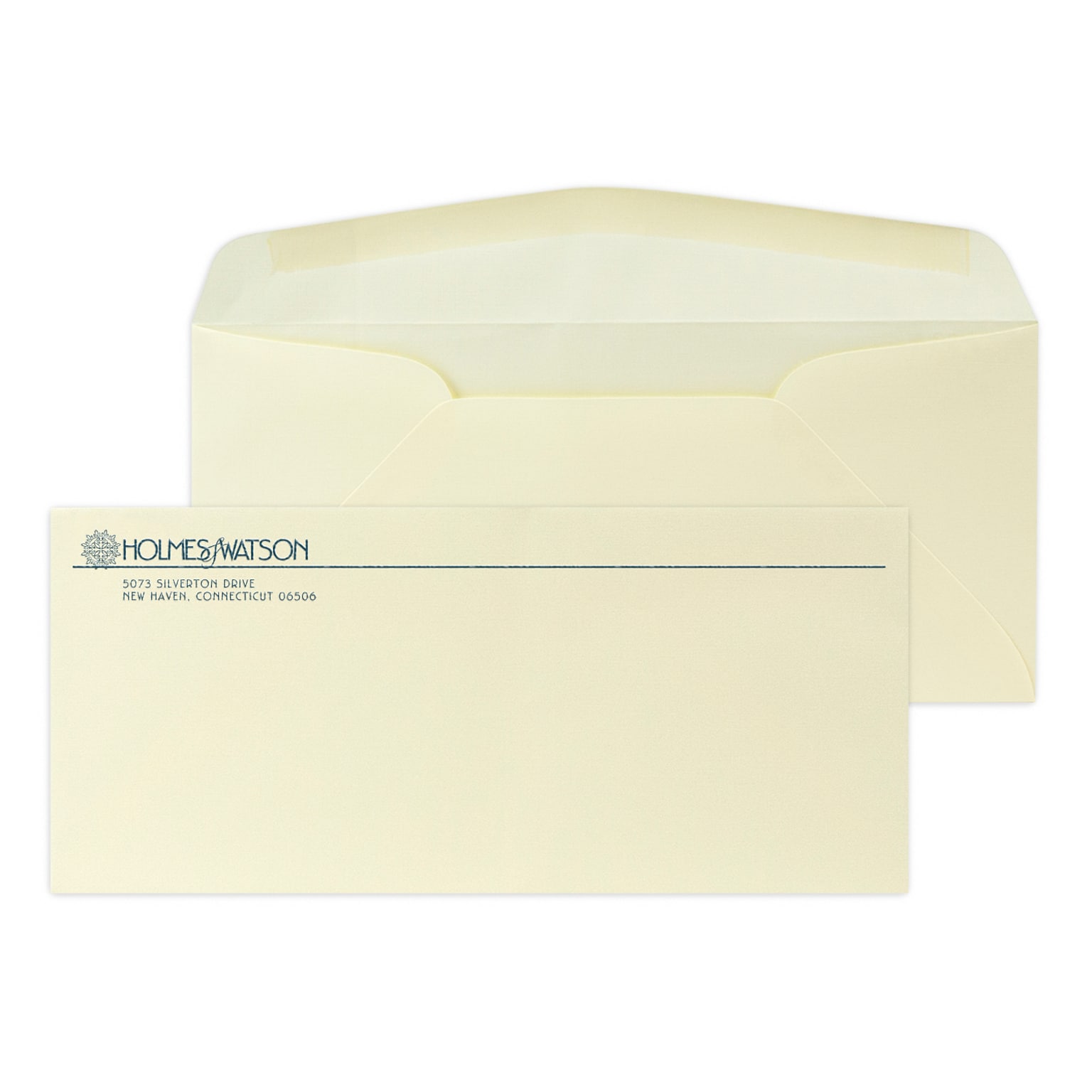 Custom #10 Stationery Envelopes, 4 1/8 x 9 1/2, 24# CLASSIC® LINEN Baronial Ivory, 1 Custom Raised Ink, 250 / Pack