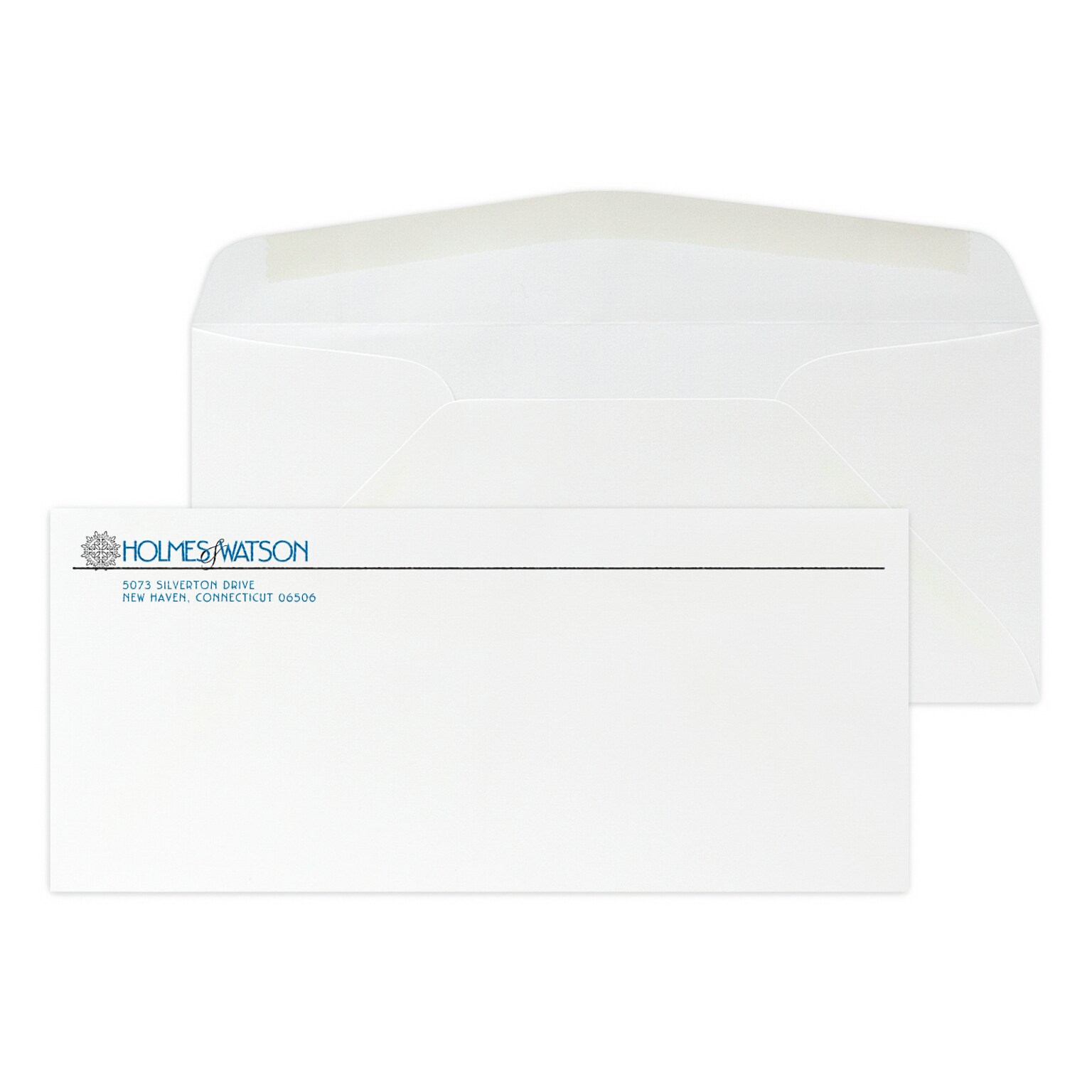 Custom #10 Stationery Envelopes, 4 1/8 x 9 1/2, 24# CLASSIC® LINEN Solar White, 2 Standard Raised Inks, 250 / Pack