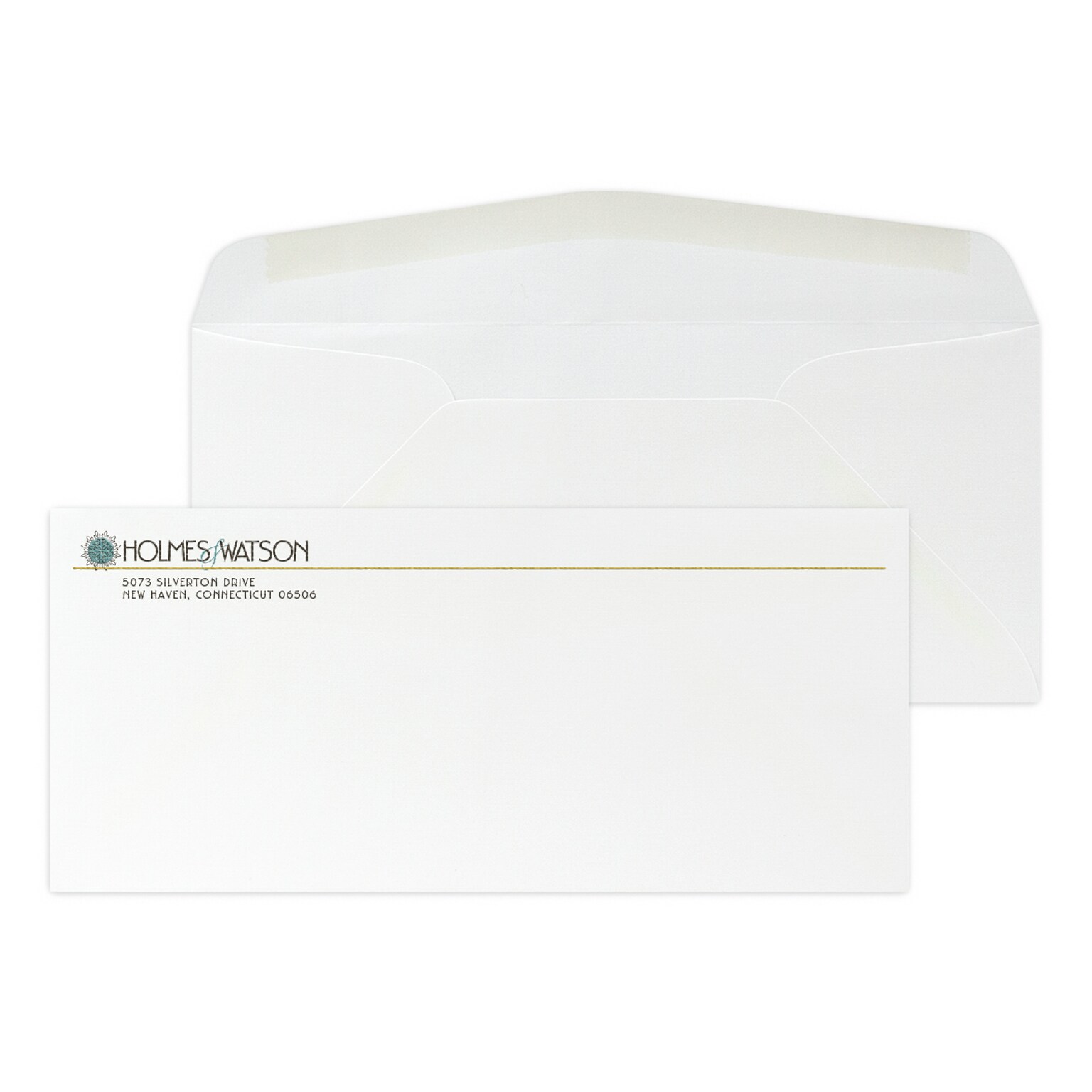 Custom Full Color #10 Stationery Envelopes, 4 1/8 x 9 1/2, 24# CLASSIC® LINEN Solar White, Raised Ink, 250 / Pack