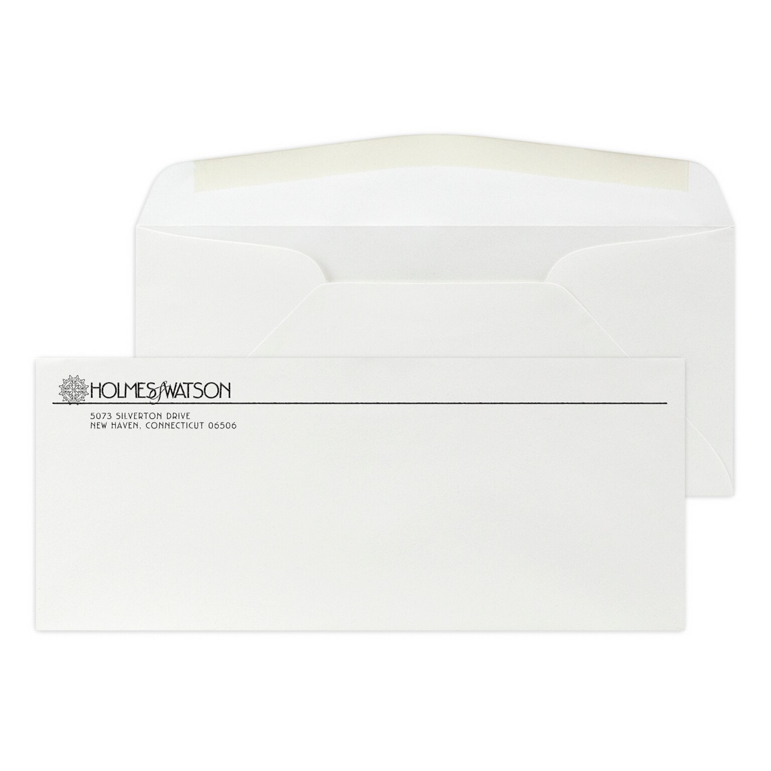 Custom #10 Stationery Envelopes, 4 1/8 x 9 1/2, 24# ENVIRONMENT® White Recycled, 1 Standard Raised Ink, 250 / Pack