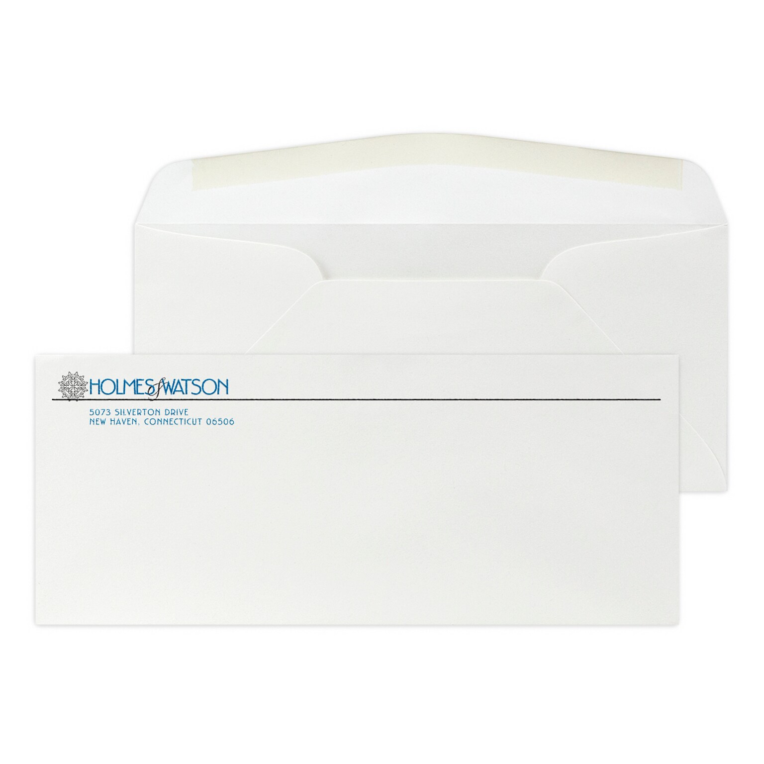 Custom #10 Stationery Envelopes, 4 1/8 x 9 1/2, 24# ENVIRONMENT® White Recycled, 2 Standard Raised Inks, 250 / Pack