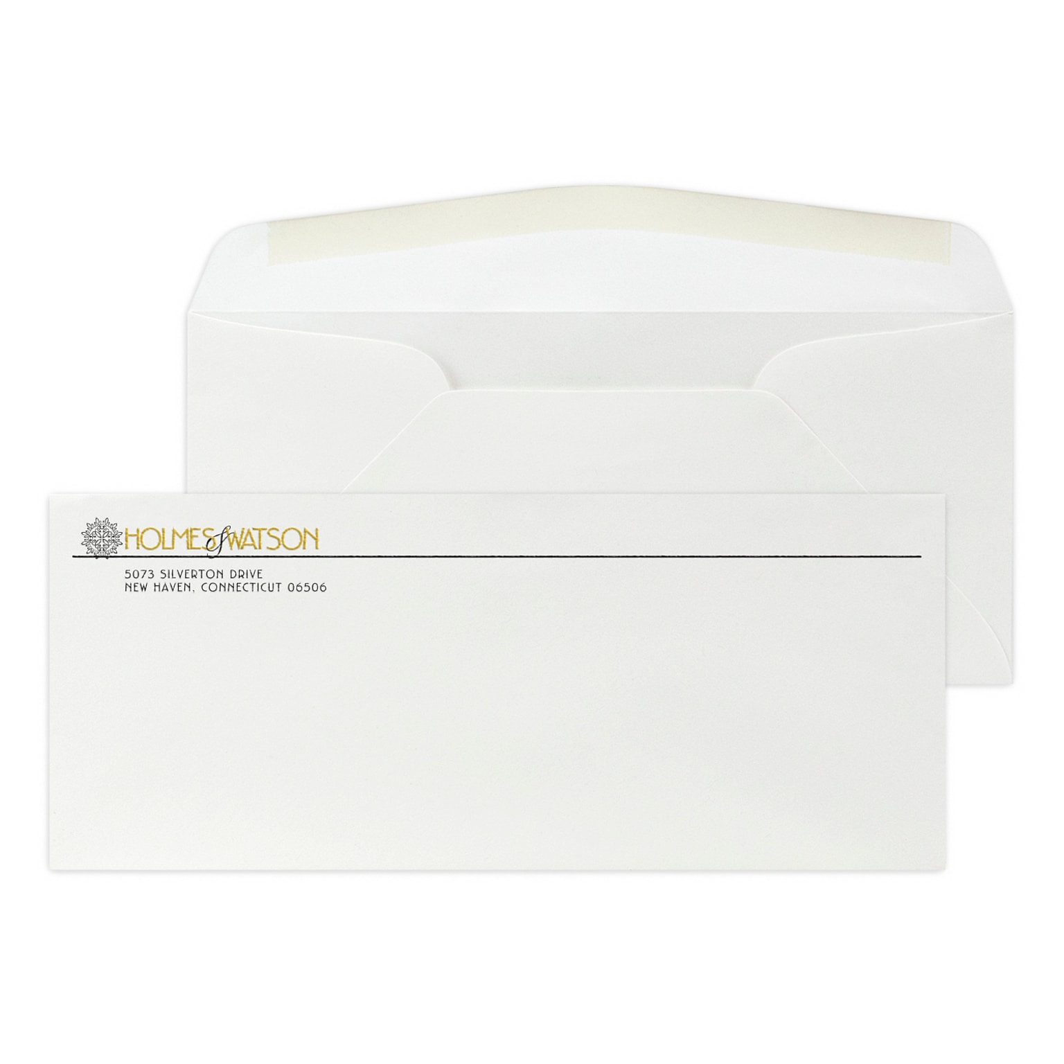 Custom #10 Stationery Envelopes, 4 1/8 x 9 1/2, 24# ENVIRONMENT® White Recycled, 1 Standard and 1 Custom Raised Inks, 250/Pack