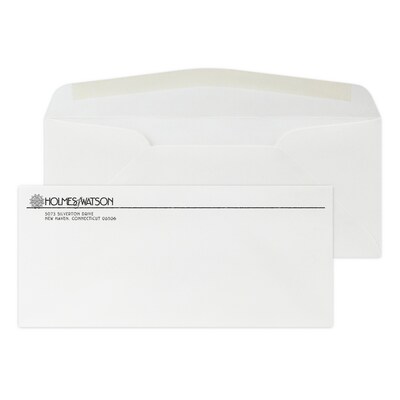 Custom #10 Stationery Envelopes, 4 1/4 x 9 1/2, 24# ENVIRONMENT® Ultra Bright White Recycled, 1 St