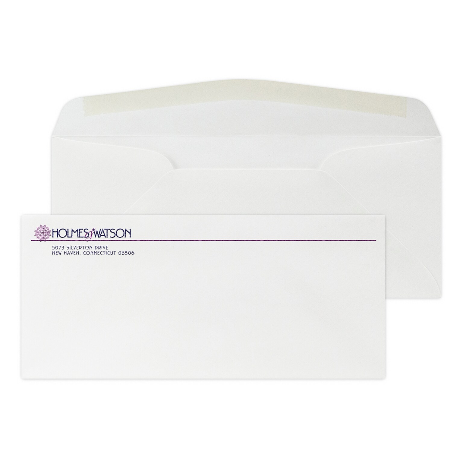 Custom #10 Stationery Envelopes, 4 1/8 x 9 1/2, 24# ENVIRONMENT® Ultra Bright White Recycled, 2 Custom Raised Inks, 250 / Pack