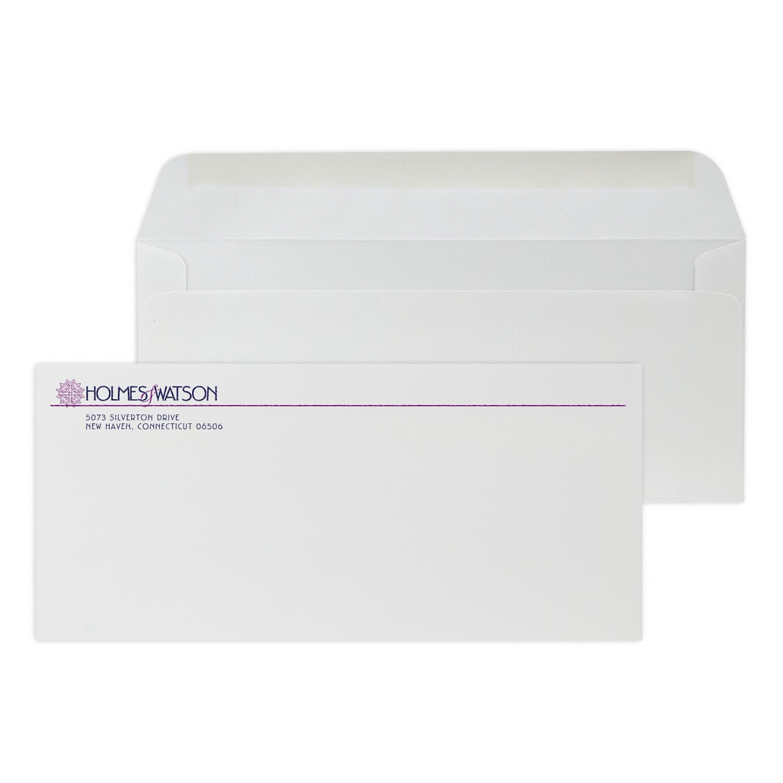 Custom #10 Stationery Envelopes, 4 1/8 x 9 1/2, 24# Gray Linen, 2 Custom Raised Inks, 250 / Pack