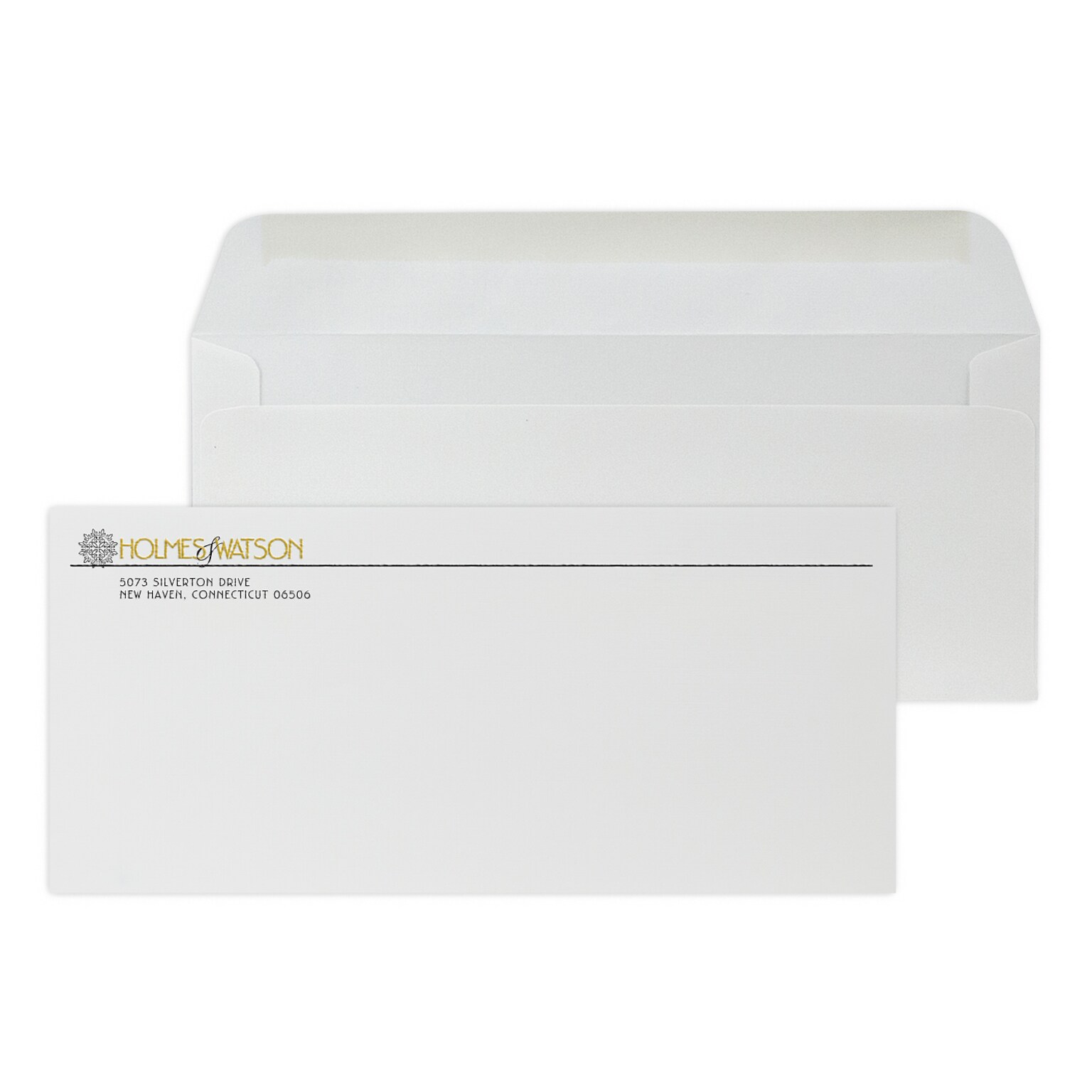 Custom #10 Stationery Envelopes, 4 1/8 x 9 1/2, 24# Gray Linen, 1 Standard and 1 Custom Raised Inks, 250 / Pack