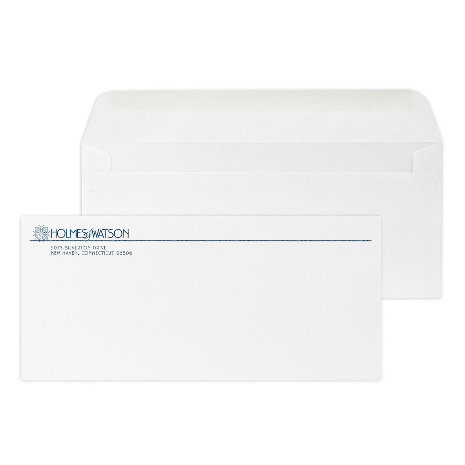 Custom #10 Stationery Envelopes, 4 1/8 x 9 1/2, 24# Bright White Linen, 1 Custom Raised Ink, 250 / Pack