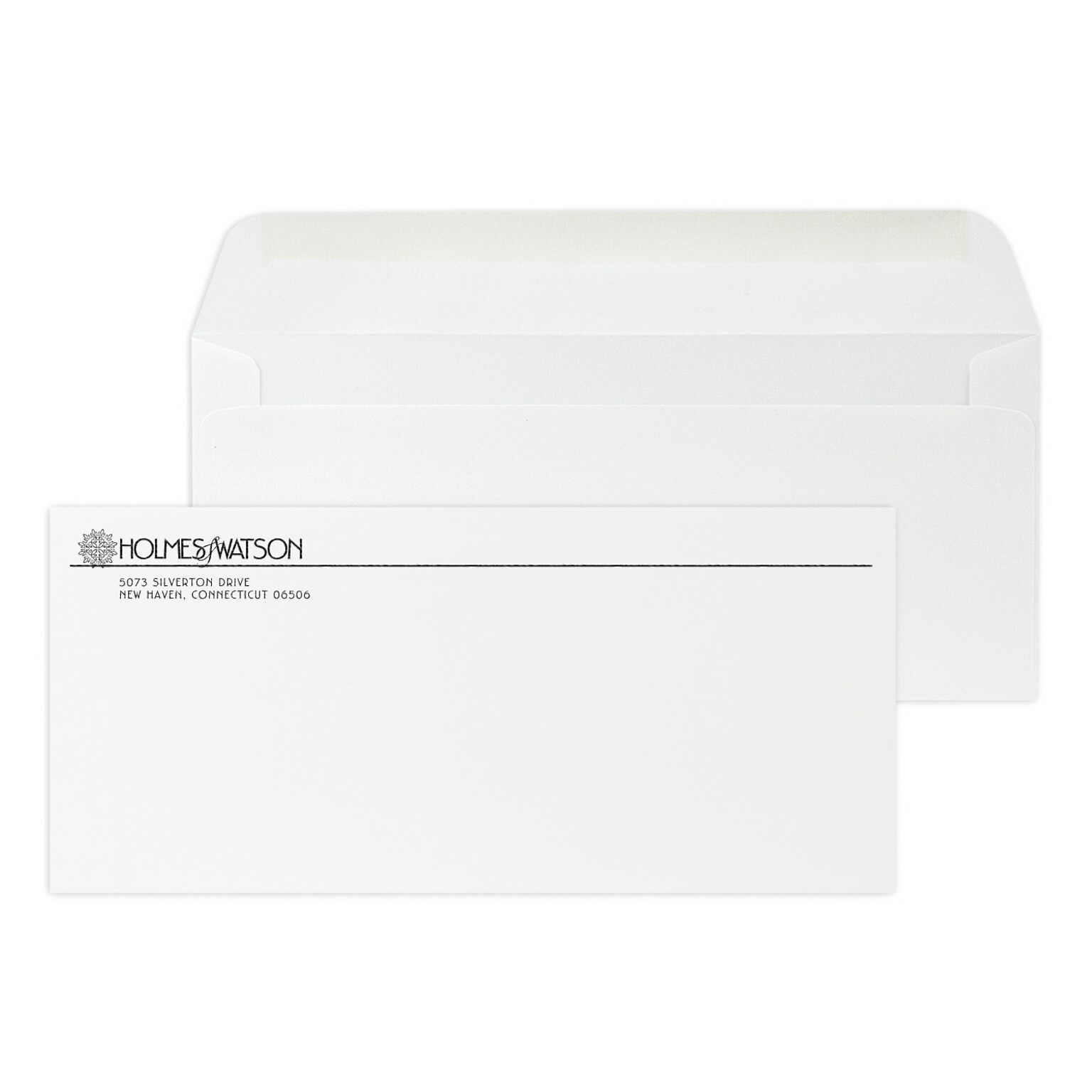 Custom #10 Stationery Envelopes, 4 1/8 x 9 1/2, 24# Bright White Linen, 1 Standard Raised Ink, 250 / Pack